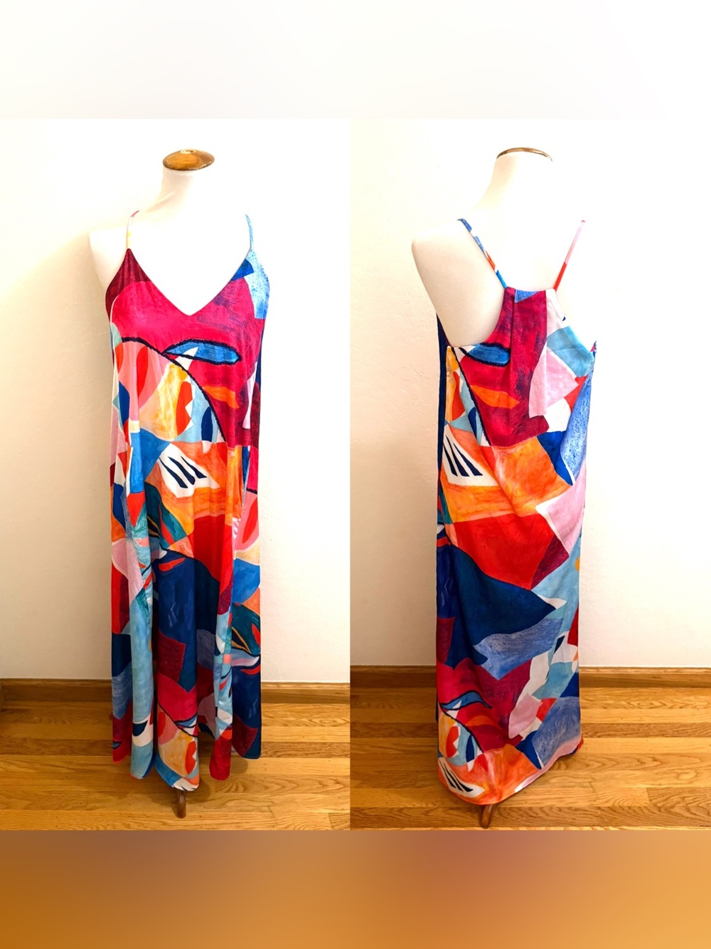 Nicole Miller Colorblock Abstract Print Maxi Dress - Picture 2 of 4